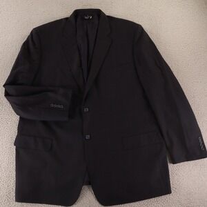 Pronto Uomo Jacket Mens 2XL 2XLT Blue Check‎ 100% Wool Super 120s Blazer 50L
